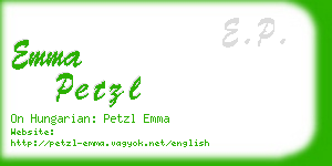 emma petzl business card